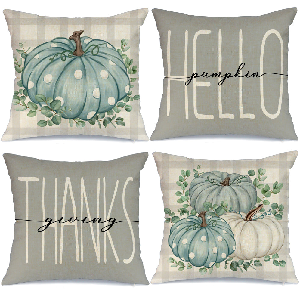 GEEORY Fall Decor Pillow Covers 18x18 Set of 4 Polka Dots Pumpkin