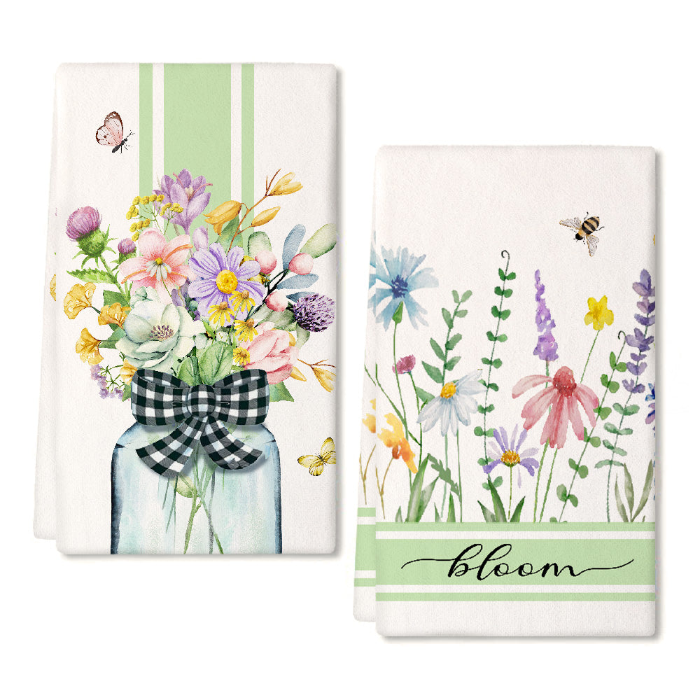 Floral Dish Towel Home Sweet Home