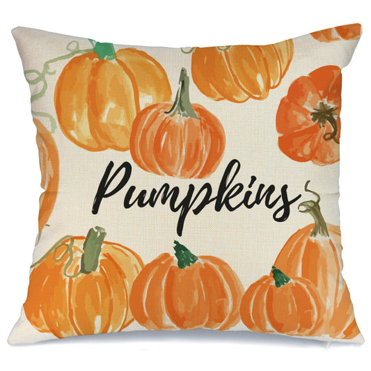 GEEORY Fall Throw Pillow Cover 18x18 inch Watercolor Pumpkins Thanksgiving Decor GA2005bz18