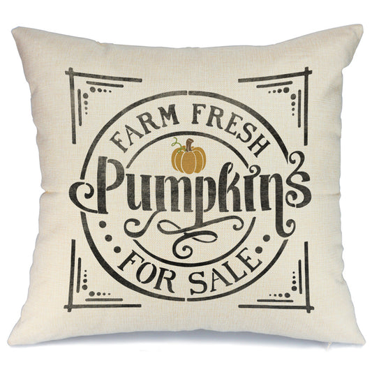 GEEORY Decorative Fall Throw Pillow Cover 18x18 Inch Farm Fresh Pumpkins Thanksgiving Decor GA2011bz18