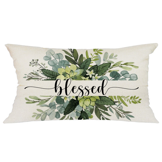 GEEORY Lumbar Throw Pillow Cover 12x20 Eucalyptus Leaves Farmhouse Blessed Spring Summer Decorations GA581-12