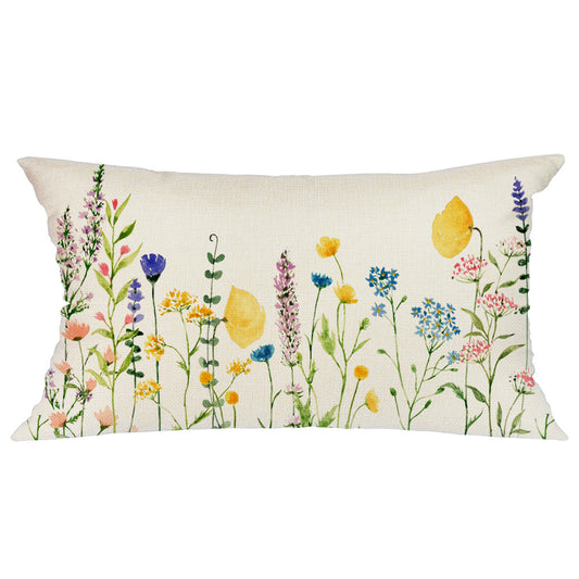 GEEORY Spring Throw Pillow Cover 12X20 Colorful Flowers Leaves Decorative Summer Decorations Farmhouse Decor G244-12