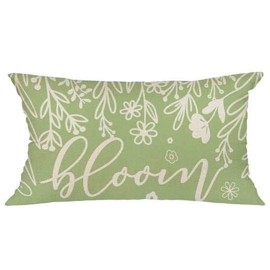 GEEORY Spring Throw Pillow Cover 12X20 Flowers Bloom Decorative Green Summer Decorations Farmhouse Decor G251-12