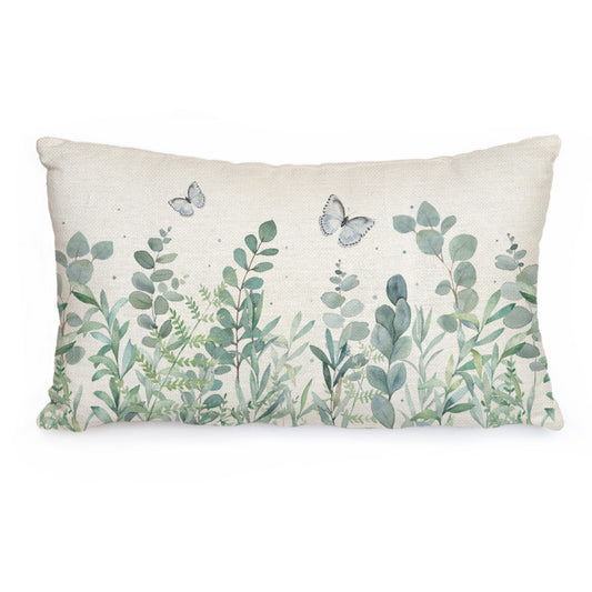 GEEORY Spring Throw Pillow Covers 12X20 Green Leaves Butterfly Green Summer Decorations Farmhouse Decor G253-12