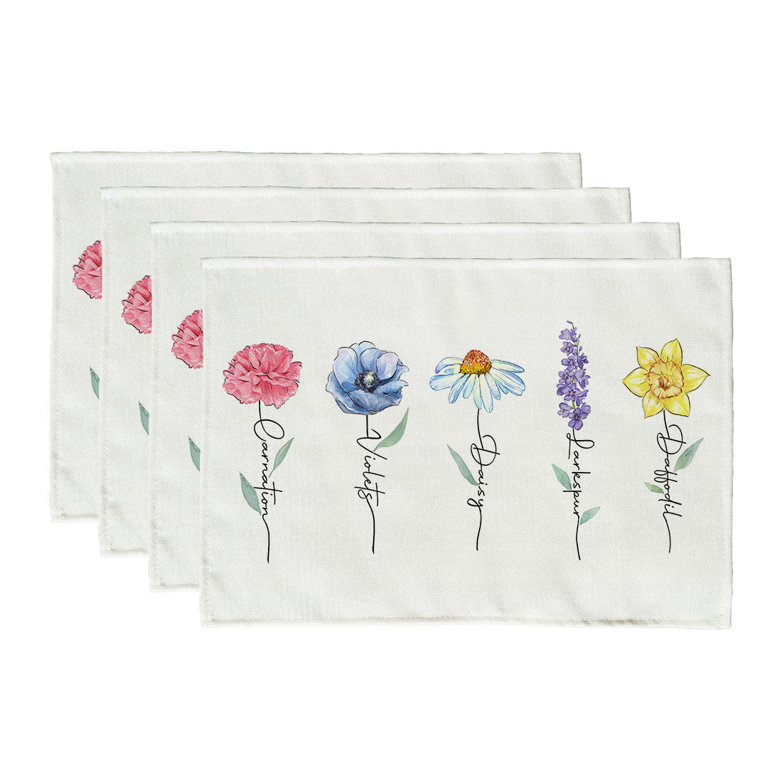 GEEORY Flowers Spring Placemats 12x18 Inch Set of 4 Daisy Violets Farmhouse Kitchen Dining Table Dinner Party Decor GP006-18