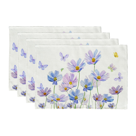 GEEORY Daisy Spring Placemats 12x18 Inch Set of 4 Butterfly Farmhouse Kitchen Dining Table Dinner Party Decor GP008-18